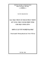 Dạy học phân số nhằm phát triển kỹ năng thực hành phép tính cho học sinh lớp 4 