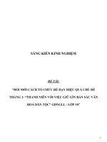 Sáng kiến kinh nghiệm SKKN đổi mới cách tổ chức để dạy hiệu quả chủ đề tháng thanh niên với việc giữ gìn bản sắc văn hoá dân tộc 