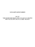 Sáng kiến kinh nghiệm SKKN quản lý Một số đổi mới trong công tác quản lý trường THPT của hiệu trưởng