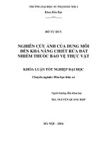 Nghiên cứu ảnh hưởng của dung môi đến khả năng chiết rửa đất nhiễm thuốc bảo vệ thực vật 