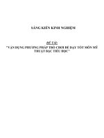 Sáng kiến kinh nghiệm SKKN vận dụng phương pháp trò chơi để dạy tốt môn Mỹ thuật bậc tiểu học