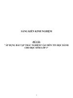 Sáng kiến kinh nghiệm SKKN áp dụng bài tập trắc nghiệm vào môn tin học dành cho học sinh lớp 3 