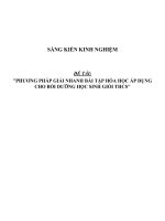 Sáng kiến kinh nghiệm SKKN phương pháp giải nhanh bài tập Hóa học áp dụng cho bồi dưỡng học sinh giỏi THCS