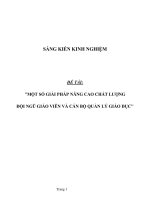 Sáng kiến kinh nghiệm SKKN về một số giải pháp nâng cao chất lượng đội ngũ giáo viên và cán bộ quản lý giáo dục 