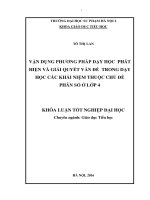 Vận dụng phương pháp dạy học phát hiện và giải quyết vấn đề trong dạy học các khái niệm thuộc chủ đề phân số ở lớp 4 