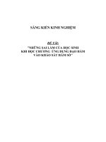 Sáng kiến kinh nghiệm SKKN những sai lầm của học sinh khi học chương ứng dụng đạo hàm vào khảo sát hàm số 