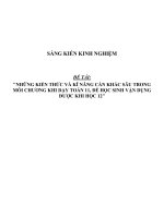 Sáng kiến kinh nghiệm SKKN kiến thức và kỹ năng cần khắc sâu trong mỗi chương khi dạy bộ môn toán lớp 11 