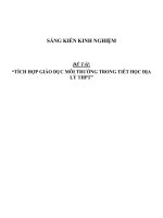 SKKN TÍCH hợp GIÁO dục môi TRƯỜNG TRONG TIẾT học địa lý THPT 