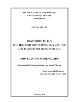 Phát triển tư duy cho học sinh lớp 4 thông qua dạy học giải toán có nội dung hình học 