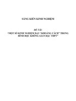 Sáng kiến kinh nghiệm SKKN một số kinh nghiệm dạy “khoảng cách” trong hình học không gian bậc THPT 