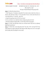 Đề thi học kì 1 môn Ngữ văn lớp 8 Phòng GD&ĐT Tân Hiệp, Kiên Giang năm học 2016 - 2017