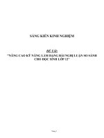 Sáng kiến kinh nghiệm SKKN nâng cao kỹ năng làm dạng bài nghị luận so sánh cho học sinh lớp 12