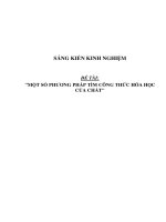 Sáng kiến kinh nghiệm SKKN về một số phương pháp tìm công thức hóa học của chất 