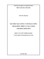 Dạy học đại lượng và đo đại lượng nhằm phát triển tư duy lôgic cho học sinh lớp 5 