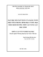 Dạy học bài tập toán của dạng toán diện tích trong hình học ở tiểu học theo định hướng tiếp cận năng lực học sinh 