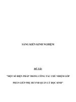 Sáng kiến kinh nghiệm SKKN một số biện pháp trong công tác chủ nhiệm góp phần giúp phụ huynh quản lý học sinh 