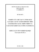 Nghiên cứu chế tạo và tính chất vật liệu cao su nanocompozit trên cơ sở blend cao su thiên nhiên và cao su butadien gia cường nanosilica 
