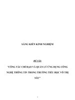 Sáng kiến kinh nghiệm SKKN công tác chỉ đạo và quản lý UDCNTT trong trường tiểu học 
