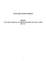 Sáng kiến kinh nghiệm SKKN dạy học theo dự án trong bộ môn giáo dục công dân 12 