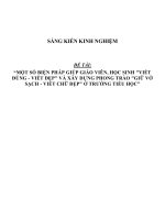 Sáng kiến kinh nghiệm SKKN một số biện pháp xây dựng phong trào  giữ vở sạch, viết chữ đẹp  ở trường tiểu học 