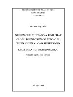 Nghiên cứu chế tạo và tính chất cao su blend trên cơ sở cao su thiên nhiên và cao su butadien 