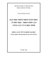 Dạy học khái niệm toán học ở tiểu học theo tiếp cận năng lực của học sinh 