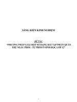 Sáng kiến kinh nghiệmSKKN môn Sinh học THPT  Một số dạng bài tập của quần thể giao phối và tự phối