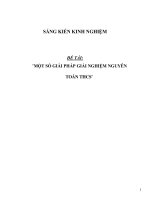 Sáng kiến kinh nghiệm SKKN về một số giải pháp giải nghiệm nguyên môn toán THCS 