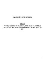 Sáng kiến kinh nghiệm SKKN sử dụng công cụ đạo hàm, tích phân và số phức nhằm giúp học sinh giải nhanh một số bài toán tổ hợp 