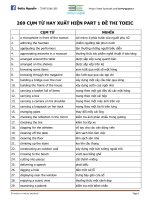 269 cụm từ HAY XUẤT HIỆN TRONG PART 1 đề THI TOEIC