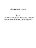 Sáng kiến kinh nghiệm về ca dao tục ngữ 