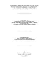 Asessment of the leadership standards of the secondary school leaders in hai phong city basic for an intervention program 