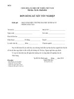 Mẫu đăng ký xét tốt nghiệp dành cho sinh viên hệ Vừa làm vừa học