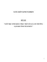 Sáng kiến kinh nghiệm SKKN giúp học sinh khắc phục một số sai lầm thường gặp khi tính tích phân 