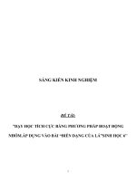 Sáng kiến kinh nghiệm SKKN dạy học tích cực bằng phương pháp hoạt động nhóm, áp dụng vào bài “ biến dạng của lá ‘’sinh học 6 