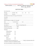 Mẫu giấy xác nhận