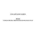 Sáng kiến kinh nghiệm SKKN áp dụng phương trình ION để giải bài toán vô cơ 
