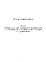 Sáng kiến kinh nghiệm SKKN áp dụng quan điểm dạy học phân hóa trong bài luyện tập nhằm phát huy tính tự giác   chủ động của học sinh THPT 