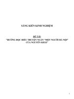 Sáng kiến kinh nghiệm SKKN hướng đọc hiểu truyện ngắn “một người hà nội” của nguyễn khải 