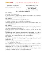 Đề thi học kì 1 môn Sinh học lớp 12 trường THPT Đoàn Thượng, Hải Dương năm học 2016 - 2017