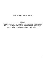 Sáng kiến kinh nghiệm SKKN khắc phục một số sai lầm của học sinh thông qua bài tập nghịch lí và ngụy biện chương động học chất điểm và động lực học chất điểm 