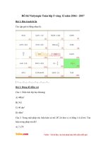 Đề thi Violympic Toán lớp 5 vòng 12 năm 2016 - 2017