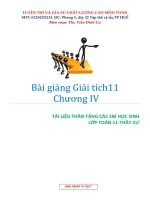 Bài giảng giải tích 11 chương 4 giới hạn của dãy số