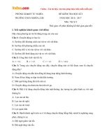 Đề thi học kì 1 môn Vật lý lớp 8 trường THCS Nghĩa Lâm, Quảng Ngãi năm học 2016 - 2017