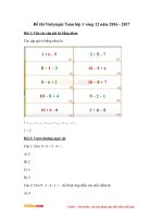 Đề thi Violympic Toán lớp 1 vòng 12 năm 2016 - 2017