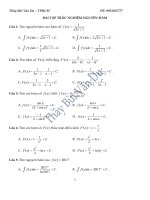BÀI tập TRẮC NGHIỆM NGUYÊN hàm