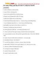 Từ vựng Tiếng Anh lớp 10 Unit 9: Undersea World