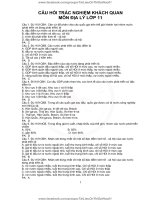 300 trắc nghiệm địa lý lớp 11 có đáp án 