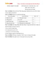 Đề thi học kì 1 môn Ngữ văn lớp 7 Phòng GD&ĐT Tân Hiệp, Kiên Giang năm học 2016 - 2017