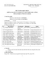 Đề cương chi tiết học phần Những nguyên lý cơ bản của chủ nghĩa Mác – Lênin (Học viện ngoại giao Việt Nam)